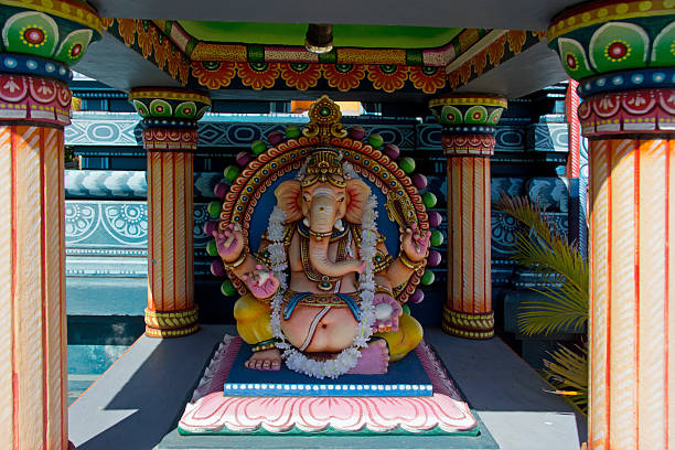 Temple of the Colossus Temple of the Colossus, Reunion, Saint-Andre tamil temple stock pictures, royalty-free photos & images