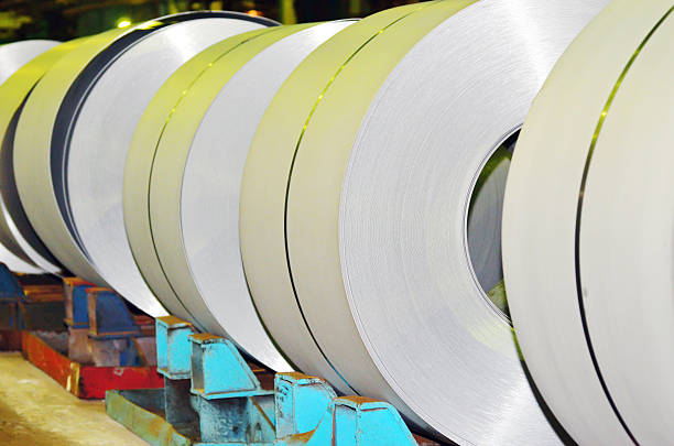 istock Rolls of steel sheet 453064053