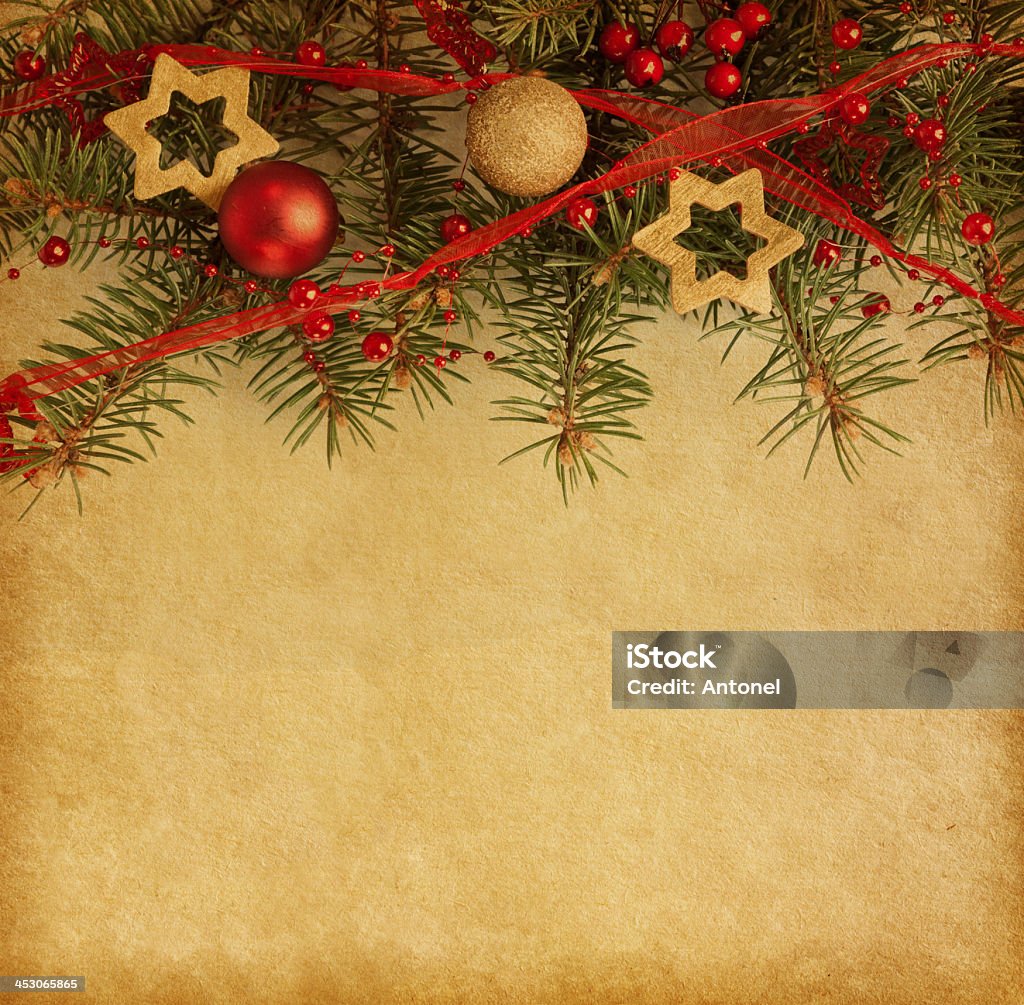 Parchment Paper With Christmas Designs On The Top Stock Photo