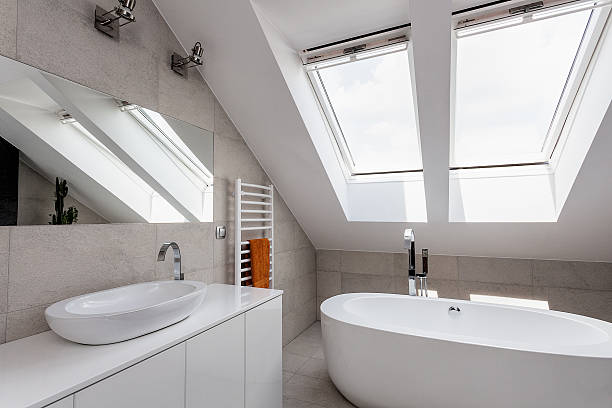 istock Urban apartment - bathroom on the attic 453066159