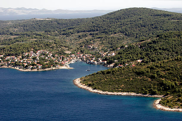istock Green Island on blue Adriatic sea 453069201