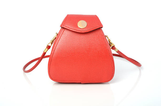 istock Red leather women bag  isolated on white background 453075609