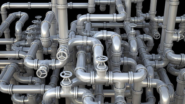 istock Network of pipelines and valves 453077227