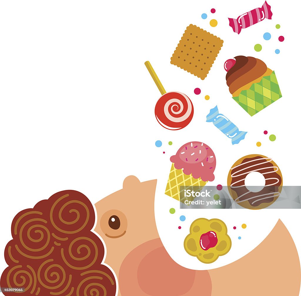 boy eating sweets cartoon boy eating lots of sweets Child stock vector