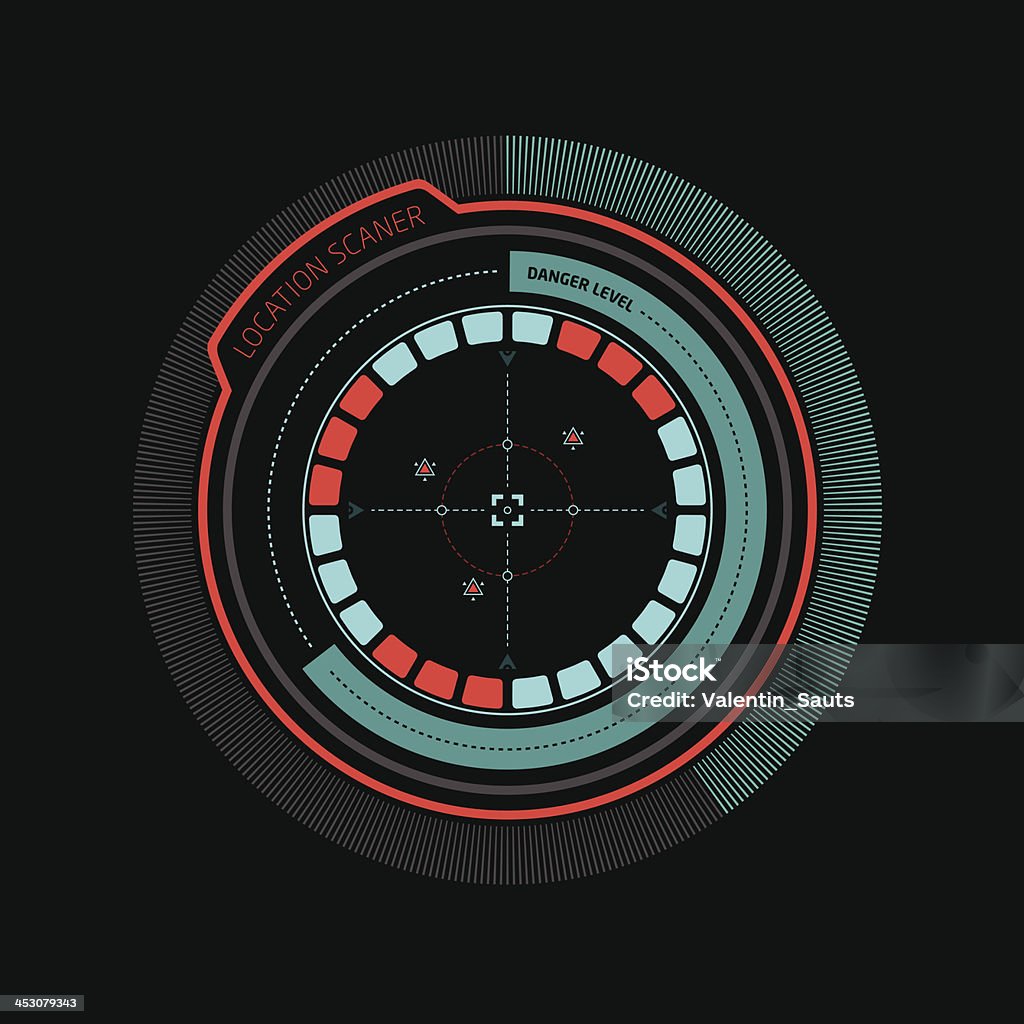 일러스트레이션 인터페이스 레이더 - 로열티 프리 경계 표지 벡터 아트