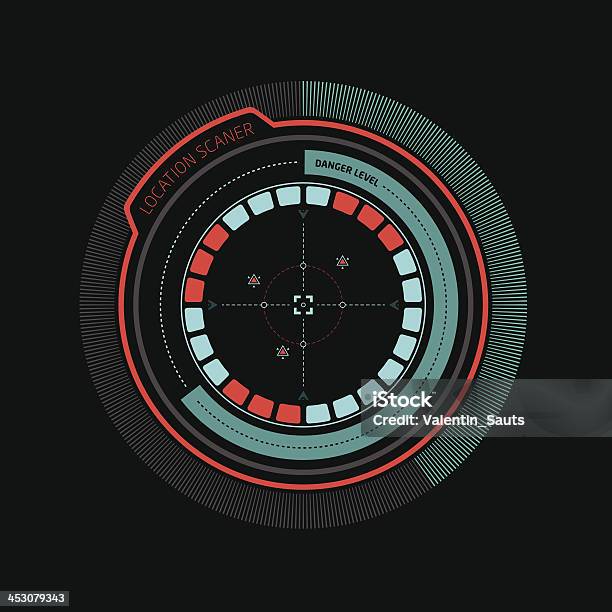 일러스트레이션 인터페이스 레이더 경계 표지에 대한 스톡 벡터 아트 및 기타 이미지 - 경계 표지, 경보알람, 공격
