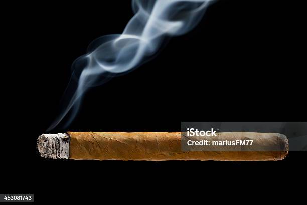 Cuban Cigar Stock Photo - Download Image Now - Cigar, Burning, Cut Out