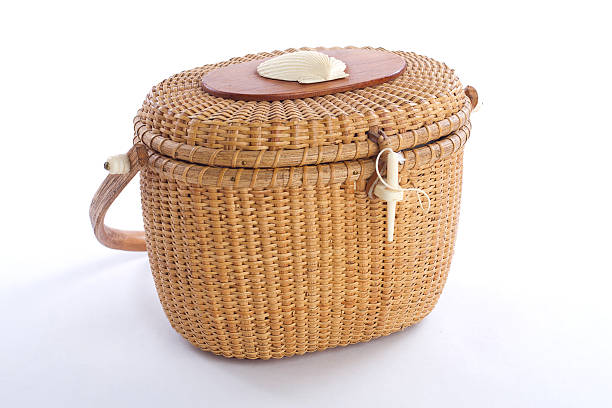 This is a representation of a Nantucket Lightship Basket.  In order to be have this title the basket must have been made in Nantucket.  This example, though not crafted in Nantucket is still assembled with the same materials and workmanship.  In the manner of Nantucket Baskets, these are all handmade, using traditional Nantucket methods and materials, including oak, ash, willow, and cherry woods.