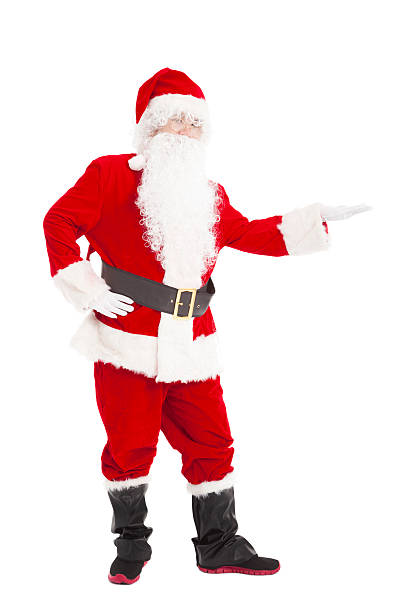 istock Happy Christmas Santa Claus with showing gesture 453084275