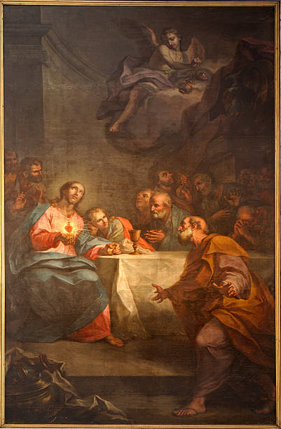 istock Bergamo - Paint of Last supper in Duomo 453089659