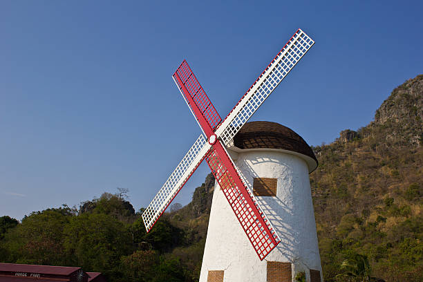 istock Windmill at  swiss sheep farm ,Cha-um , Thailand 453092075