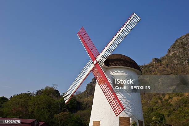 Windmill At Swiss Sheep Farm Chaum Thailand Stock Photo - Download Image Now - Air Pollution, Concepts, Dutch Culture