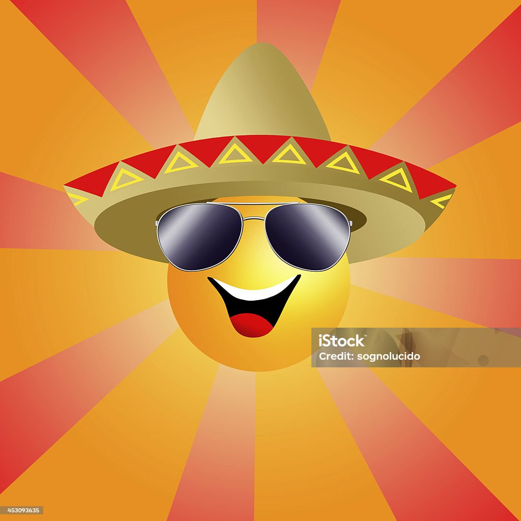 Soleil avec sombrero - Illustration de Amérique latine libre de droits