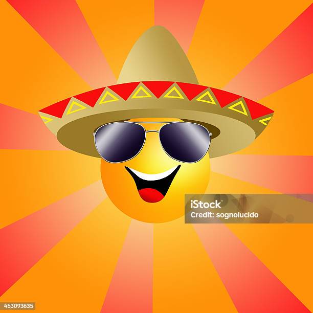 Soleil Avec Sombrero Vecteurs libres de droits et plus d'images vectorielles de Amérique latine - Amérique latine, Bain de soleil, Carré - Composition