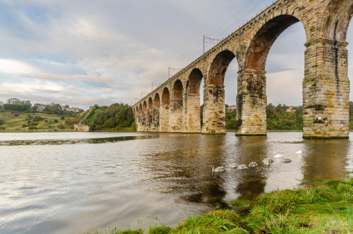 The Royal Border Bridge at Berwick is a viaduct that supports the main east coast railway line over the River Tweed
