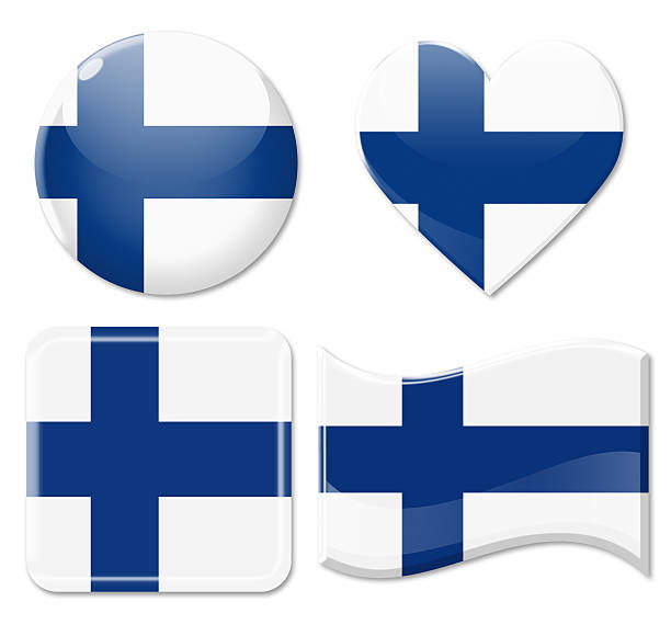 핀란드 포석 & 아이콘 세트 - suomen lippu 뉴스 사진 이미지