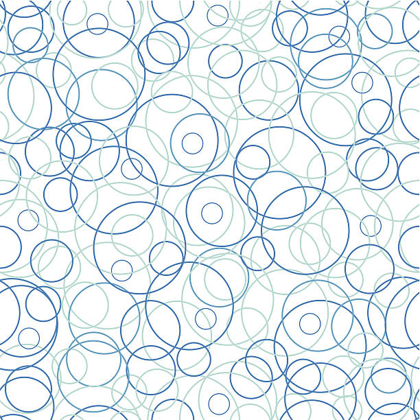 ilustraciones, imágenes clip art, dibujos animados e iconos de stock de abstracto azul círculos patrón sin costuras fondo - bubble seamless pattern backgrounds