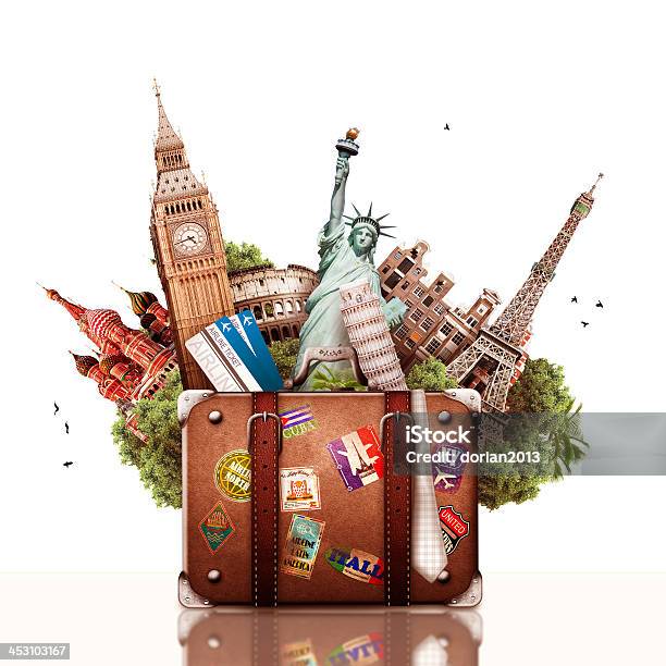 Travel And Tourism Stock Photo - Download Image Now - Suitcase, Travel, Famous Place