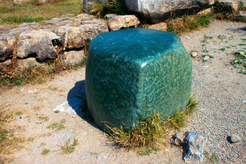 Greenstone cube in Hattusa (ancient Hittite capital), gift from pharaoh Ramesse II, Turkey