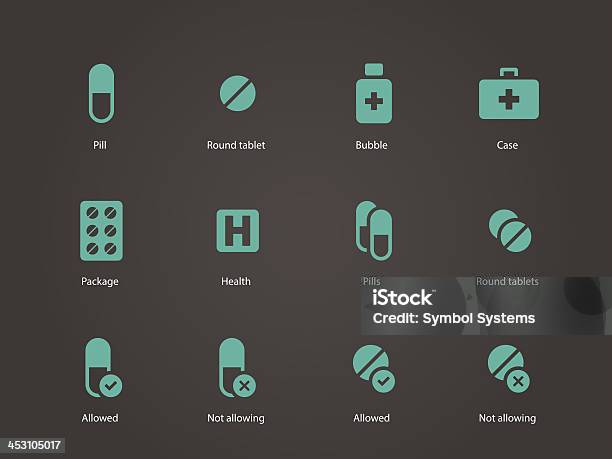 Pills And Capsules Icons Stock Illustration - Download Image Now - Acetylsalicylic Acid, Assistance, Bottle