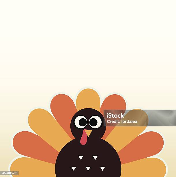 День Благодарения Красочные Турция Приветствие С Copyspace — стоковая векторная графика и другие изображения на тему Мясо индейки