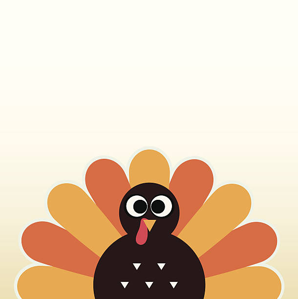 thanksgiving colorful turkey greeting with copyspace - turkey stock illustrations