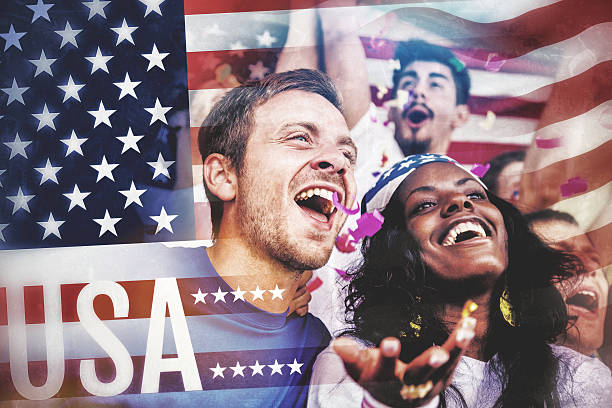 Group of happy USA supporters