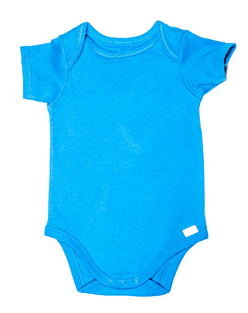 bebé onesie-azul - onesie fotografías e imágenes de stock