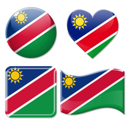 Namibia Flags & Icon Set Isolated on White