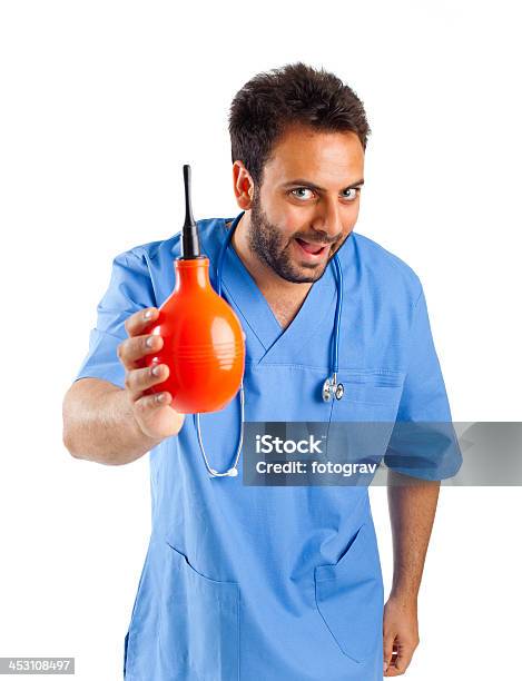 Foto de Enfermeiro Com Clyster e mais fotos de stock de Adulto - Adulto, Aprender, Azul