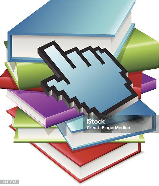 Books With Hand Cursor Stock Illustration - Download Image Now - Banking, Book, Bookstore