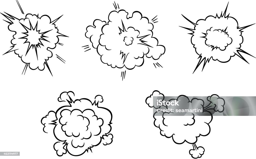 Nubes y explosiones - arte vectorial de Abstracto libre de derechos