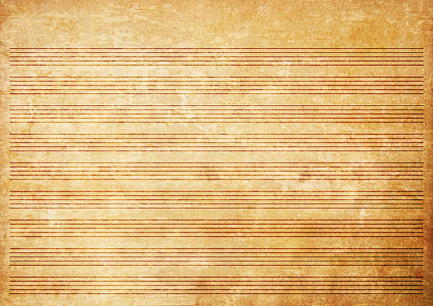 istock Old paper grunge music sheet texture background. 453115907