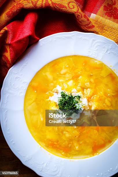 Gemüsesuppe Stockfoto und mehr Bilder von Ansicht aus erhöhter Perspektive - Ansicht aus erhöhter Perspektive, Dill, Draufsicht