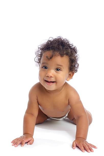 istock Cute Biracial Baby Isolated On White 453117005