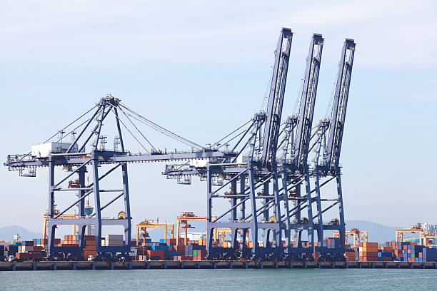 istock Cargo Cranes in Industrial Port 453117321
