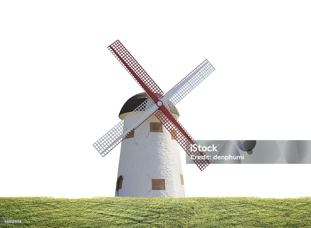 Molino de viento en la planta de arroz - Foto de stock de Ala de avión libre de derechos