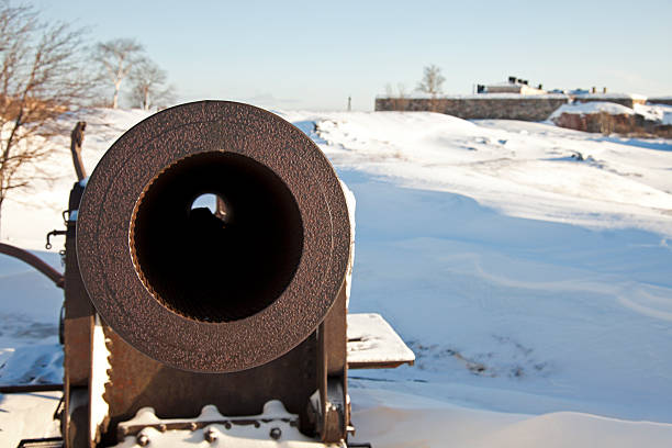 Cannon protecting Suomenlinna Sea Fortress. Helsinki, Finland.