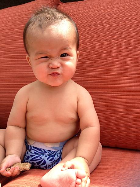 6 month old giving the stink eye.