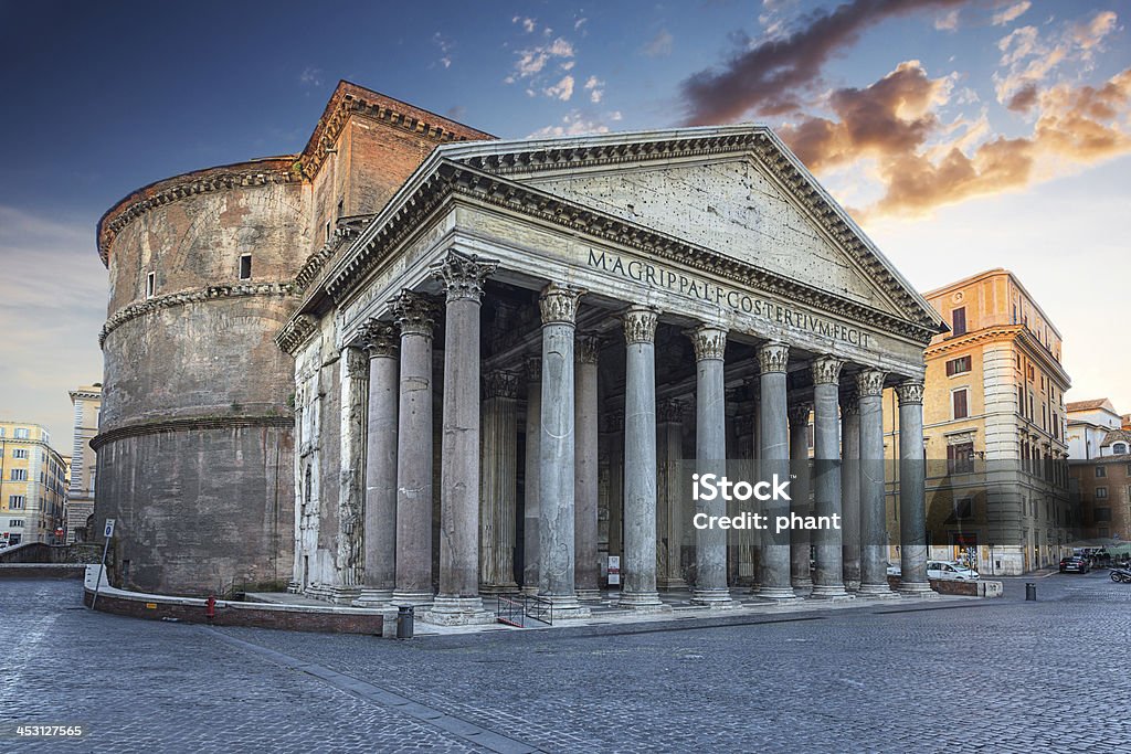 Pantheon in the morning. Rome. Italy. view of Pantheon in the morning. Rome. Italy. Pantheon - Rome Stock Photo