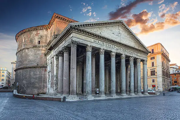 Photo of Pantheon in the morning. Rome. Italy.