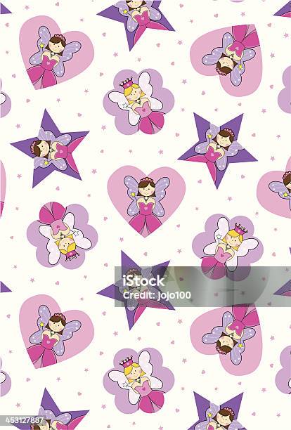 Cute Fairy Princess Characters Pattern Stock Illustration - Download Image Now - Cartoon, Fairy, Fairy Costume