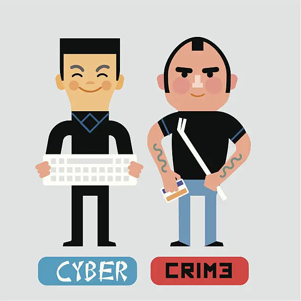 Vector illustration of InfoGraphics Cyber Crime