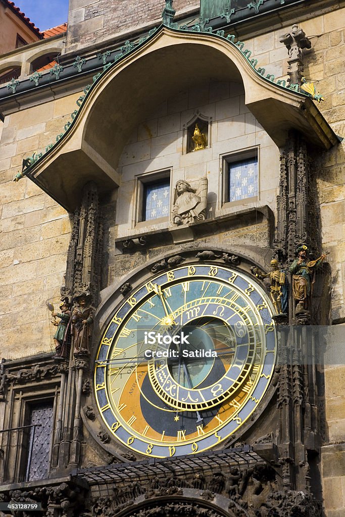 orloj Pražský.  Horloge astronomique de Prague, en République tchèque - Photo de Antique libre de droits