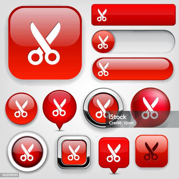 Taglio Pulsante Highdettagliata Web Collezione - Immagini vettoriali stock e altre immagini di Applicazione mobile - Applicazione mobile, Brillante, Cerchio
