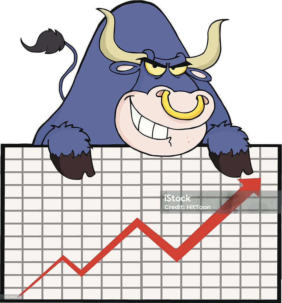 Purple Bull Over A Sign With Arrow Similar Illustrations: Animal stock vector