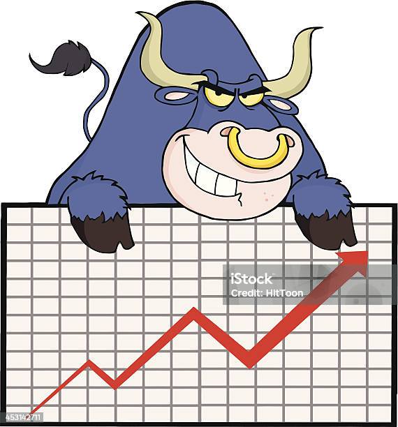 Purple Bull Over A Sign With Arrow Stock Illustration - Download Image Now - Animal, Animal Wildlife, Animals In The Wild