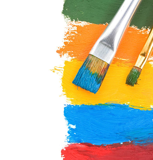 istock brush and color paints on white 453146789