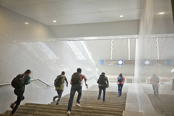 istock Young Travelers Running Up the Stairs 453147039