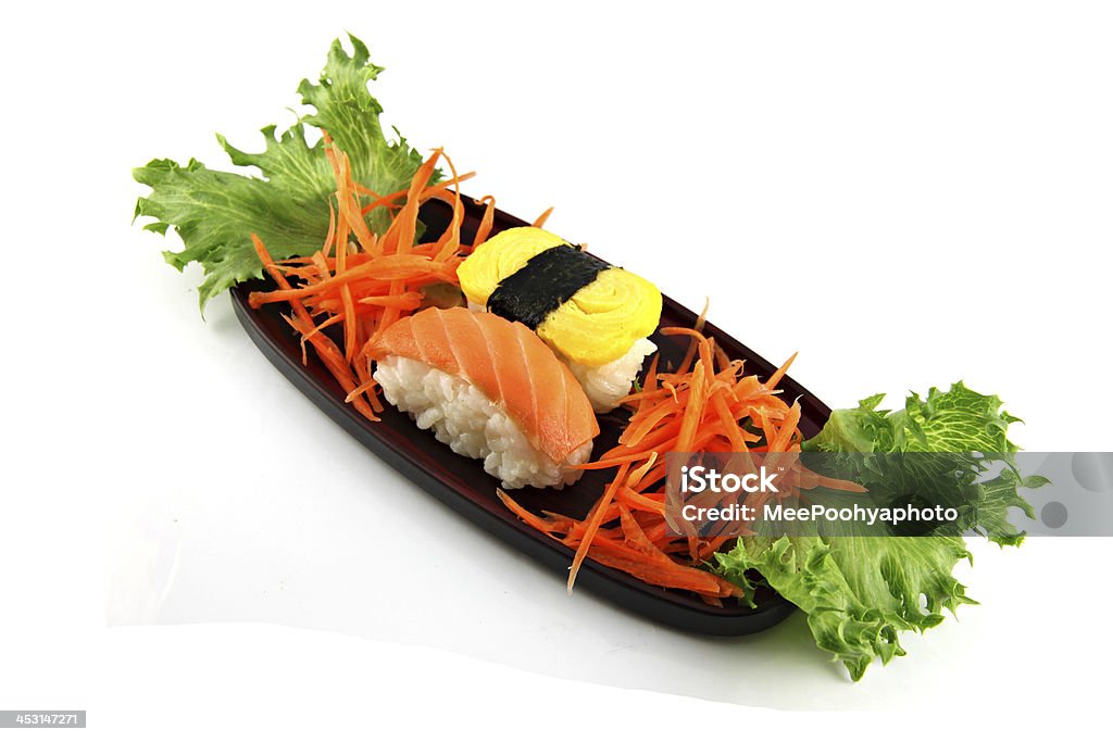 Sushi feito de frutos do mar no prato. - Foto de stock de Alga royalty-free